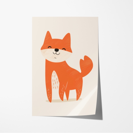 Poster de uma raposa laranja sorridente, perfeita para decorar quartos de bebé. 6